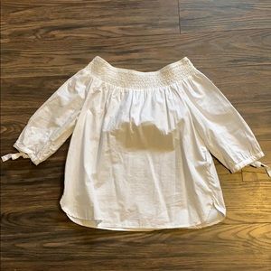 Off the shoulder white blouse